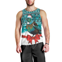 New Zealand Tui Bird Christmas Men Tank Top Maori Inspired Knitted Patterns LT9 - Polynesian Pride