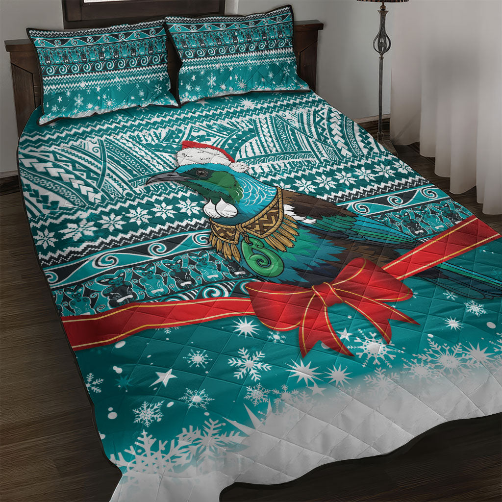 New Zealand Tui Bird Christmas Quilt Bed Set Maori Inspired Knitted Patterns