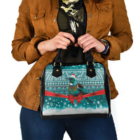 New Zealand Tui Bird Christmas Shoulder Handbag Maori Inspired Knitted Patterns LT9 - Polynesian Pride