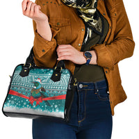 New Zealand Tui Bird Christmas Shoulder Handbag Maori Inspired Knitted Patterns LT9 - Polynesian Pride