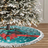 New Zealand Tui Bird Christmas Tree Skirt Maori Inspired Knitted Patterns LT9 - Polynesian Pride