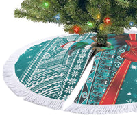 New Zealand Tui Bird Christmas Tree Skirt Maori Inspired Knitted Patterns LT9 - Polynesian Pride