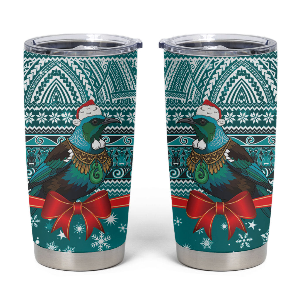 New Zealand Tui Bird Christmas Tumbler Cup Maori Inspired Knitted Patterns