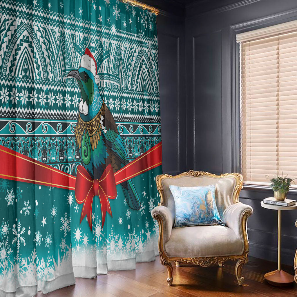 New Zealand Tui Bird Christmas Window Curtain Maori Inspired Knitted Patterns LT9 - Polynesian Pride