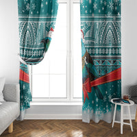 New Zealand Tui Bird Christmas Window Curtain Maori Inspired Knitted Patterns LT9 - Polynesian Pride