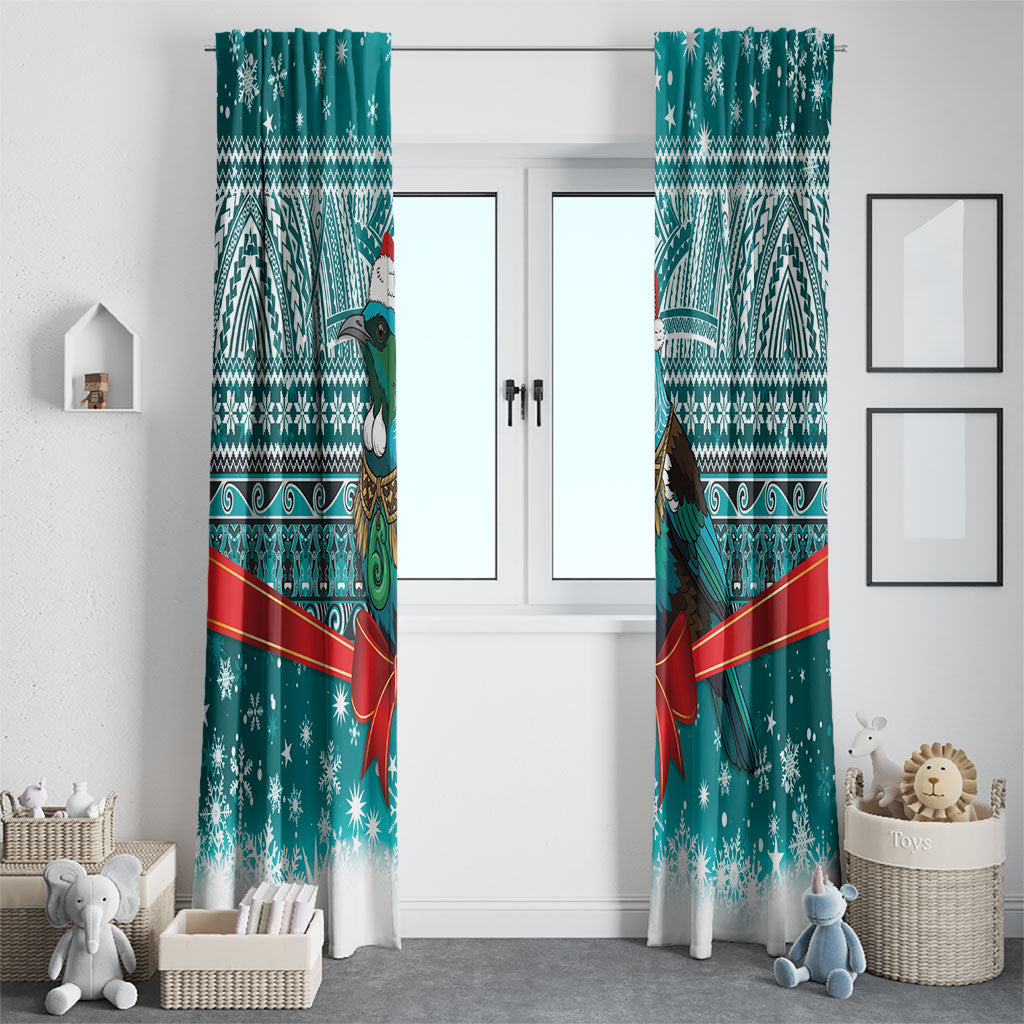 New Zealand Tui Bird Christmas Window Curtain Maori Inspired Knitted Patterns LT9 - Polynesian Pride
