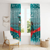 New Zealand Tui Bird Christmas Window Curtain Maori Inspired Knitted Patterns LT9 - Polynesian Pride