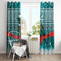 New Zealand Tui Bird Christmas Window Curtain Maori Inspired Knitted Patterns LT9 - Polynesian Pride