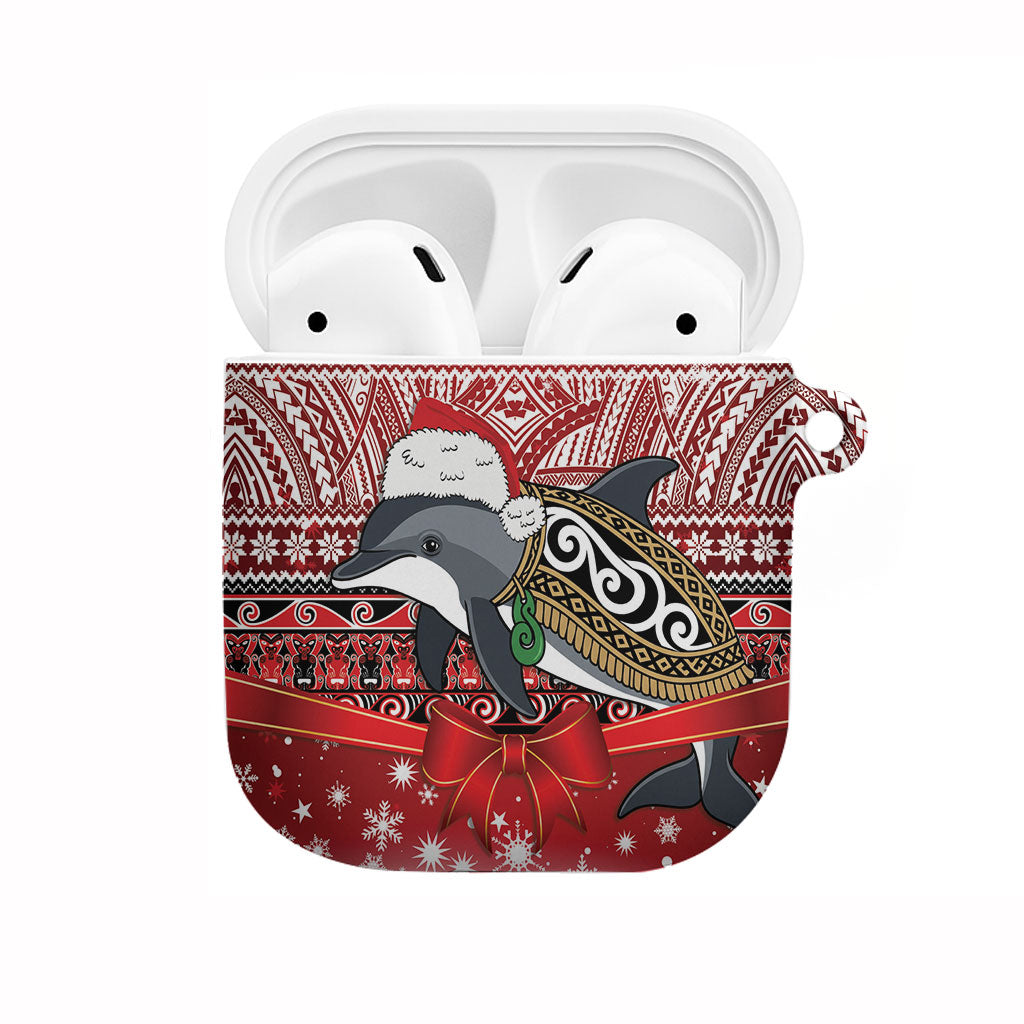New Zealand Dolphin Terehu Christmas AirPods Case Maori Inspired Knitted Patterns