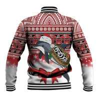 New Zealand Dolphin Terehu Christmas Baseball Jacket Maori Inspired Knitted Patterns LT9 - Polynesian Pride
