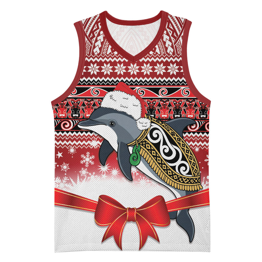 New Zealand Dolphin Terehu Christmas Basketball Jersey Maori Inspired Knitted Patterns