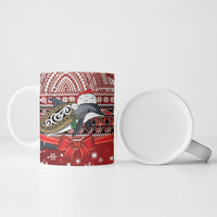 New Zealand Dolphin Terehu Christmas Ceramic Mug Maori Inspired Knitted Patterns LT9 - Polynesian Pride