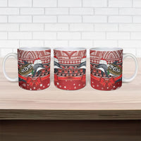 New Zealand Dolphin Terehu Christmas Ceramic Mug Maori Inspired Knitted Patterns LT9 - Polynesian Pride