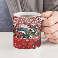 New Zealand Dolphin Terehu Christmas Ceramic Mug Maori Inspired Knitted Patterns LT9 - Polynesian Pride