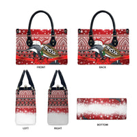 New Zealand Dolphin Terehu Christmas Leather Bag Maori Inspired Knitted Patterns LT9 - Polynesian Pride