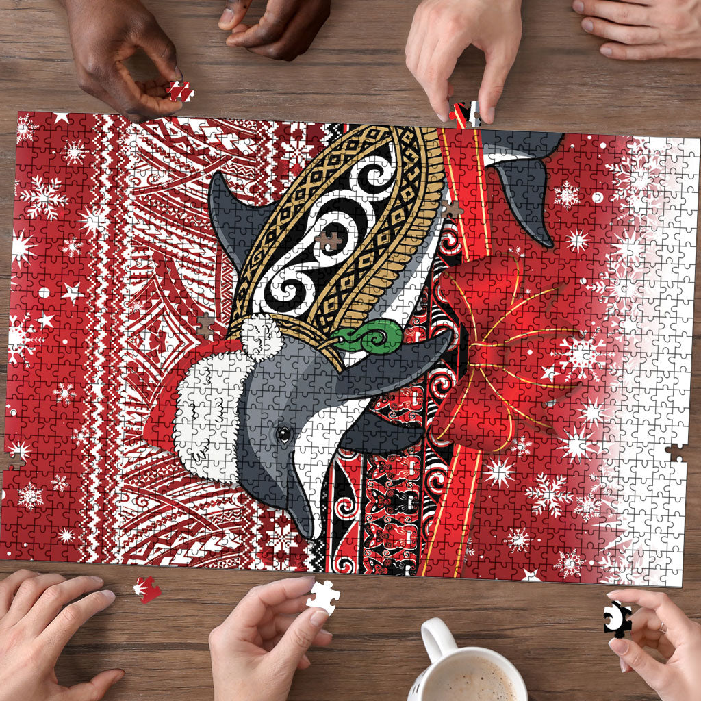 New Zealand Dolphin Terehu Christmas Puzzle Maori Inspired Knitted Patterns LT9 - Polynesian Pride