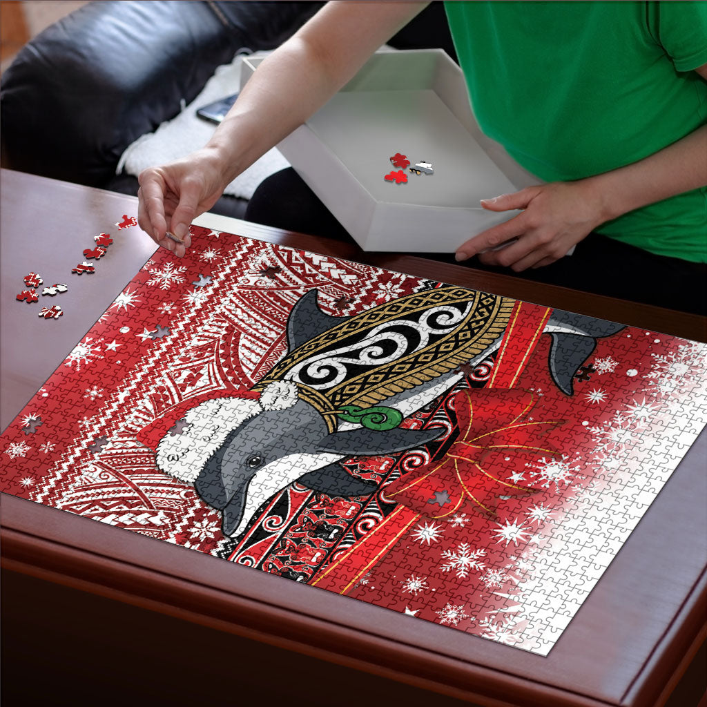 New Zealand Dolphin Terehu Christmas Puzzle Maori Inspired Knitted Patterns LT9 - Polynesian Pride