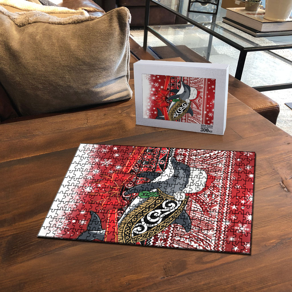 New Zealand Dolphin Terehu Christmas Puzzle Maori Inspired Knitted Patterns LT9 - Polynesian Pride