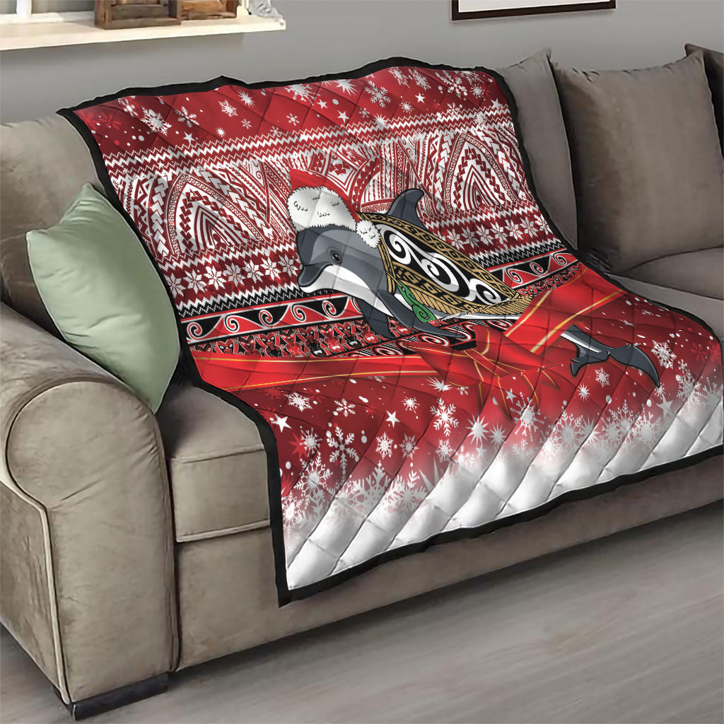 New Zealand Dolphin Terehu Christmas Quilt Maori Inspired Knitted Patterns LT9 - Polynesian Pride