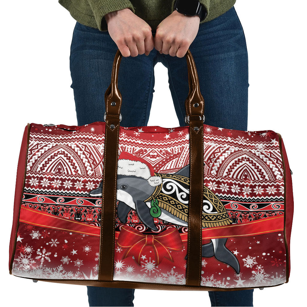 New Zealand Dolphin Terehu Christmas Travel Bag Maori Inspired Knitted Patterns