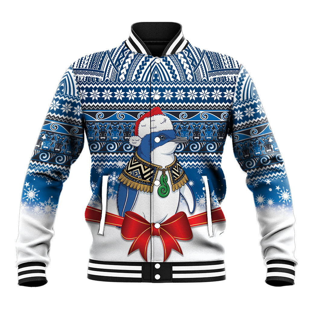 New Zealand Fairy Penguin Korora Christmas Baseball Jacket Maori Inspired Knitted Patterns