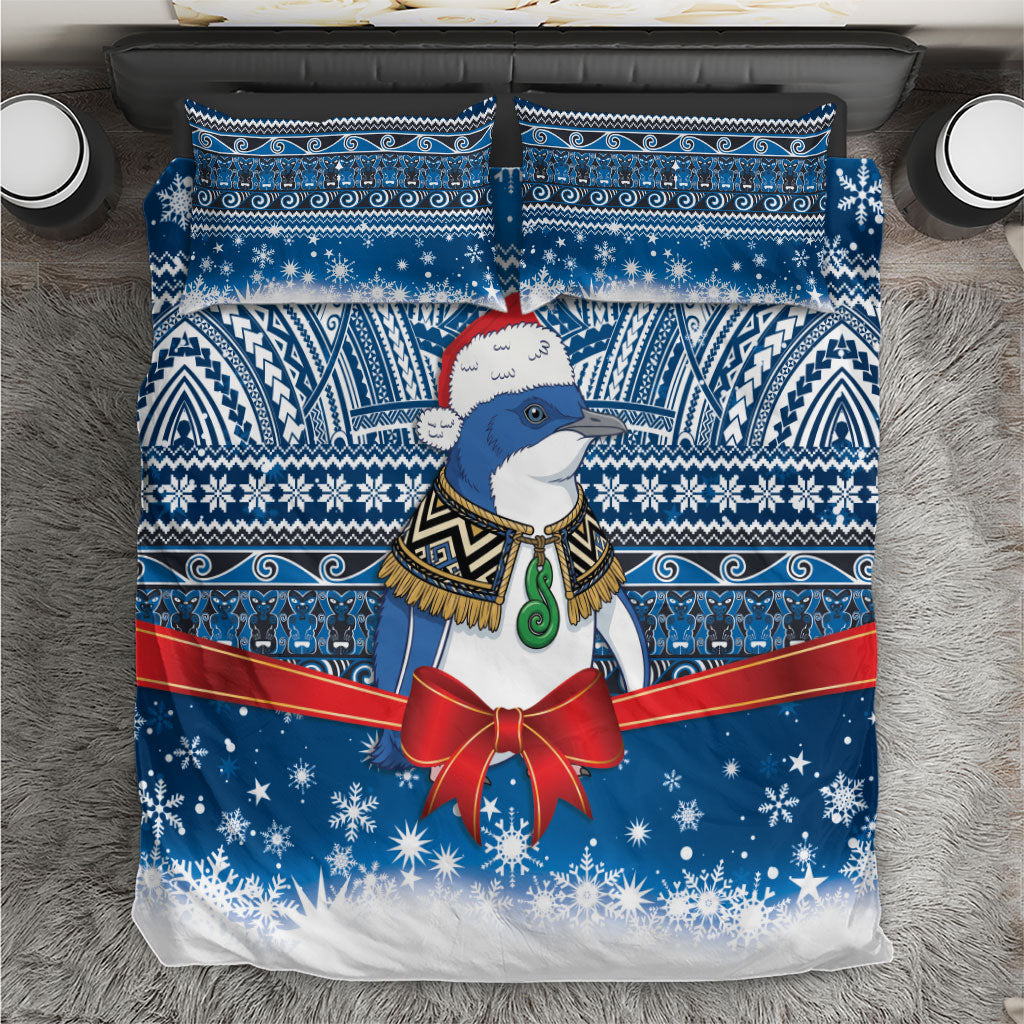 New Zealand Fairy Penguin Korora Christmas Bedding Set Maori Inspired Knitted Patterns