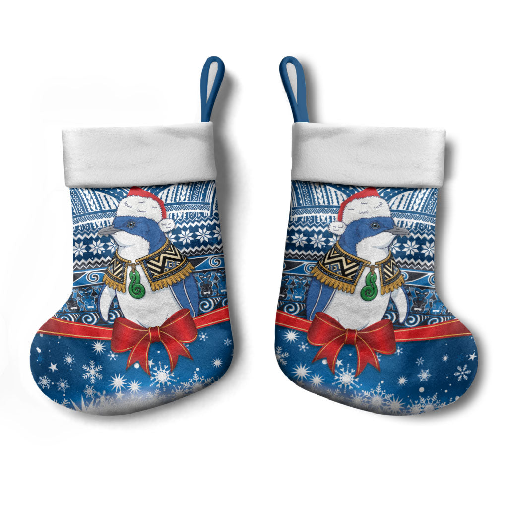 New Zealand Fairy Penguin Korora Christmas Stocking Maori Inspired Knitted Patterns LT9 - Polynesian Pride