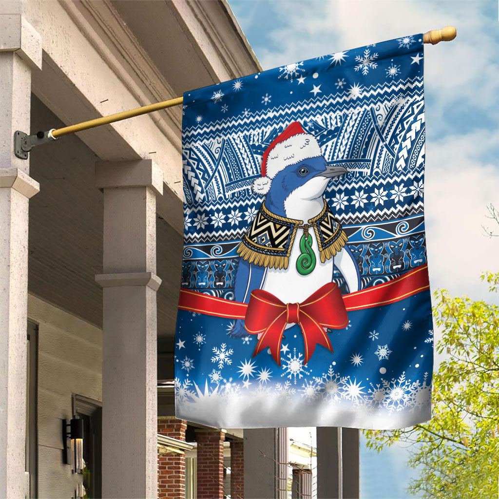 New Zealand Fairy Penguin Korora Christmas Garden Flag Maori Inspired Knitted Patterns