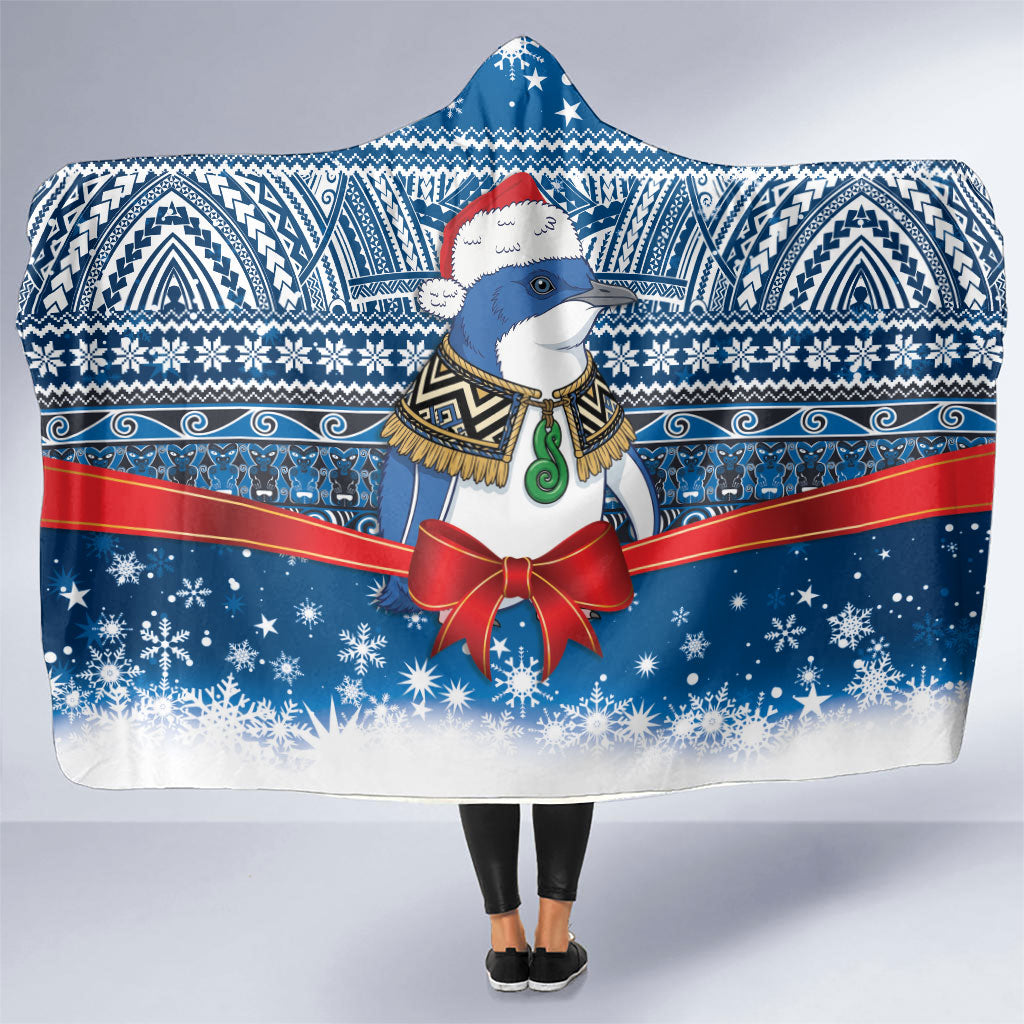 New Zealand Fairy Penguin Korora Christmas Hooded Blanket Maori Inspired Knitted Patterns
