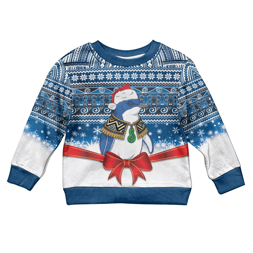 New Zealand Fairy Penguin Korora Christmas Kid Ugly Christmas Sweater Maori Inspired Knitted Patterns