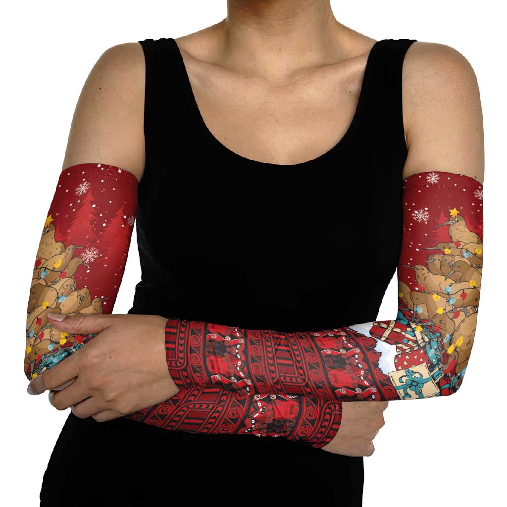 Funny Kiwi Bird Xmas Tree Arm Sleeves New Zealand Tribal Christmas Spirit - Polynesian Pride