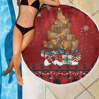 Funny Kiwi Bird Xmas Tree Beach Blanket New Zealand Tribal Christmas Spirit - Polynesian Pride