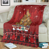 Funny Kiwi Bird Xmas Tree Blanket New Zealand Tribal Christmas Spirit - Polynesian Pride