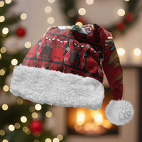 Funny Kiwi Bird Xmas Tree Christmas Santa Hat New Zealand Tribal Christmas Spirit LT9 With Fur Red - Polynesian Pride