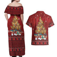 Funny Kiwi Bird Xmas Tree Couples Matching Off Shoulder Maxi Dress and Hawaiian Shirt New Zealand Tribal Christmas Spirit LT9 - Polynesian Pride