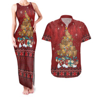 Funny Kiwi Bird Xmas Tree Couples Matching Tank Maxi Dress and Hawaiian Shirt New Zealand Tribal Christmas Spirit LT9 Red - Polynesian Pride