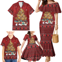 Funny Kiwi Bird Xmas Tree Family Matching Mermaid Dress and Hawaiian Shirt New Zealand Tribal Christmas Spirit LT9 - Polynesian Pride