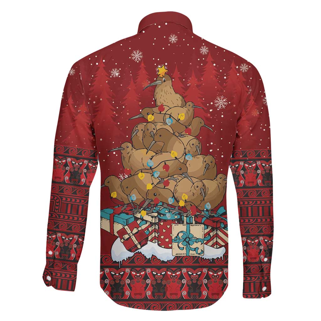 Funny Kiwi Bird Xmas Tree Family Matching Mermaid Dress and Hawaiian Shirt New Zealand Tribal Christmas Spirit LT9 - Polynesian Pride