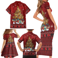 Funny Kiwi Bird Xmas Tree Family Matching Short Sleeve Bodycon Dress and Hawaiian Shirt New Zealand Tribal Christmas Spirit LT9 - Polynesian Pride