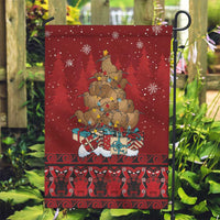 Funny Kiwi Bird Xmas Tree Garden Flag New Zealand Tribal Christmas Spirit LT9 Garden Flag Red - Polynesian Pride
