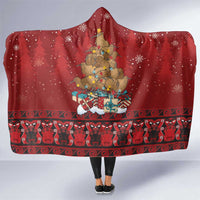 Funny Kiwi Bird Xmas Tree Hooded Blanket New Zealand Tribal Christmas Spirit LT9 One Size Red - Polynesian Pride