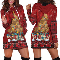 Funny Kiwi Bird Xmas Tree Hoodie Dress New Zealand Tribal Christmas Spirit LT9 - Polynesian Pride