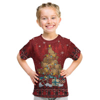 Funny Kiwi Bird Xmas Tree Kid T Shirt New Zealand Tribal Christmas Spirit LT9 Red - Polynesian Pride