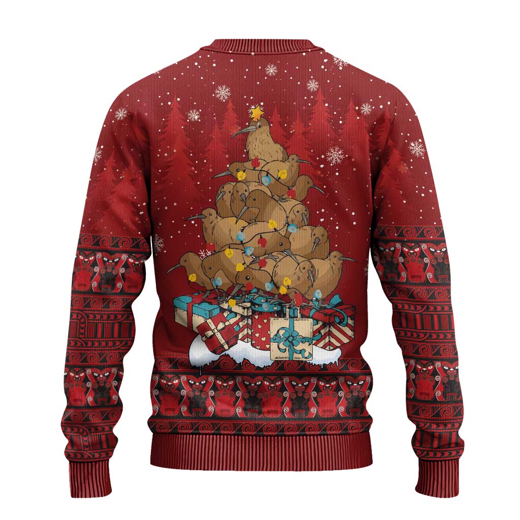 Funny Kiwi Bird Xmas Tree Ugly Christmas Sweater New Zealand Tribal Christmas Spirit LT9 - Polynesian Pride