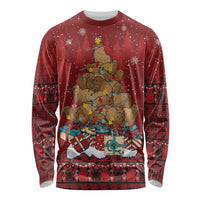 Funny Kiwi Bird Xmas Tree Long Sleeve Shirt New Zealand Tribal Christmas Spirit LT9 Unisex Red - Polynesian Pride