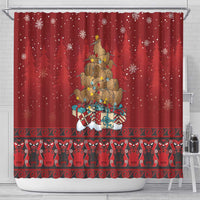 Funny Kiwi Bird Xmas Tree Shower Curtain New Zealand Tribal Christmas Spirit LT9 - Polynesian Pride