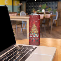 Funny Kiwi Bird Xmas Tree Skinny Tumbler New Zealand Tribal Christmas Spirit LT9 - Polynesian Pride