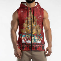 Funny Kiwi Bird Xmas Tree Sleeveless Zip Hoodie New Zealand Tribal Christmas Spirit LT9 - Polynesian Pride