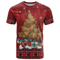 Funny Kiwi Bird Xmas Tree T Shirt New Zealand Tribal Christmas Spirit LT9 Red - Polynesian Pride