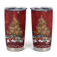 Funny Kiwi Bird Xmas Tree Tumbler Cup New Zealand Tribal Christmas Spirit LT9 Red - Polynesian Pride